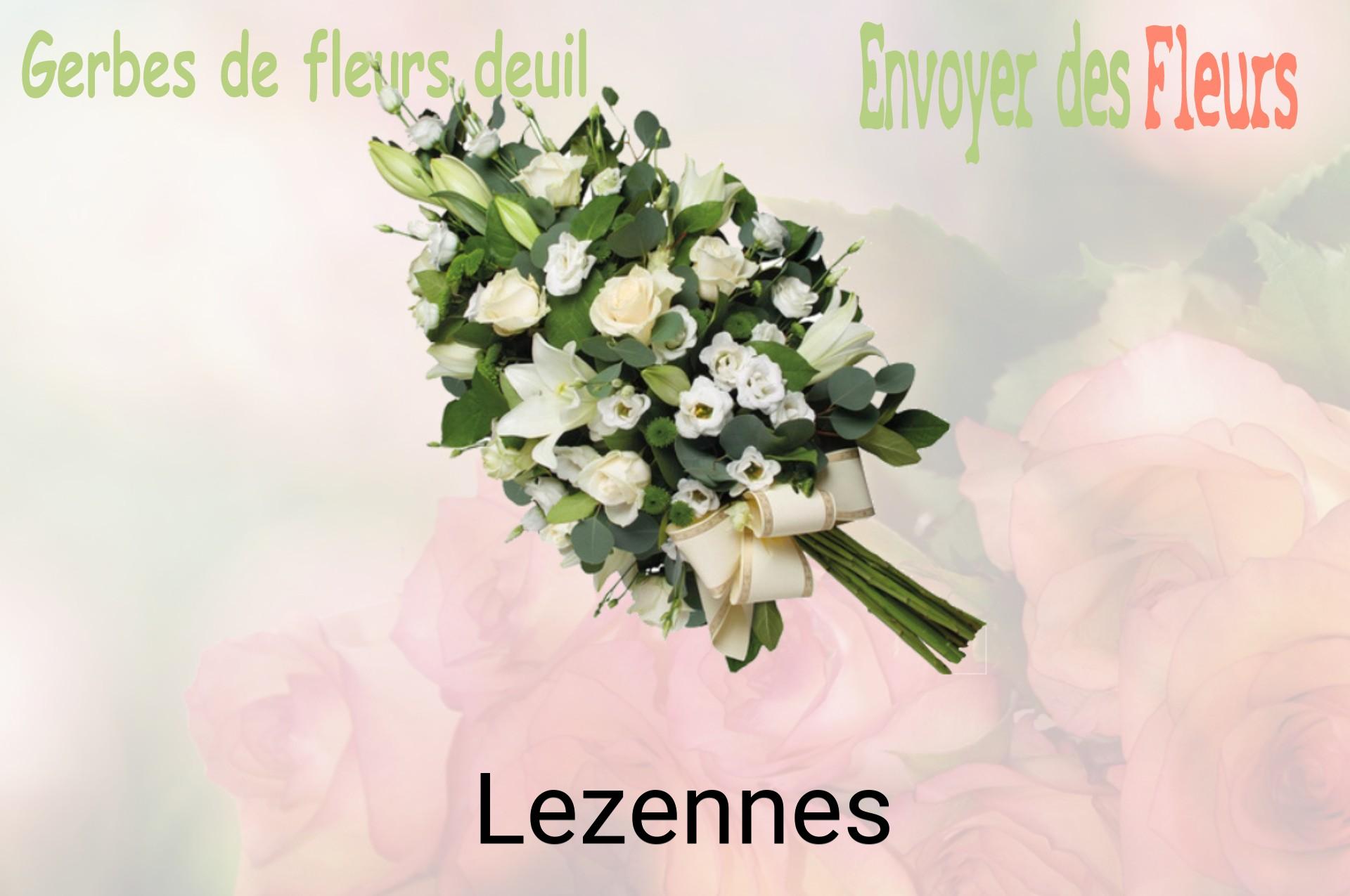 Gerbe de fleurs de deuil livrée à Lezennes